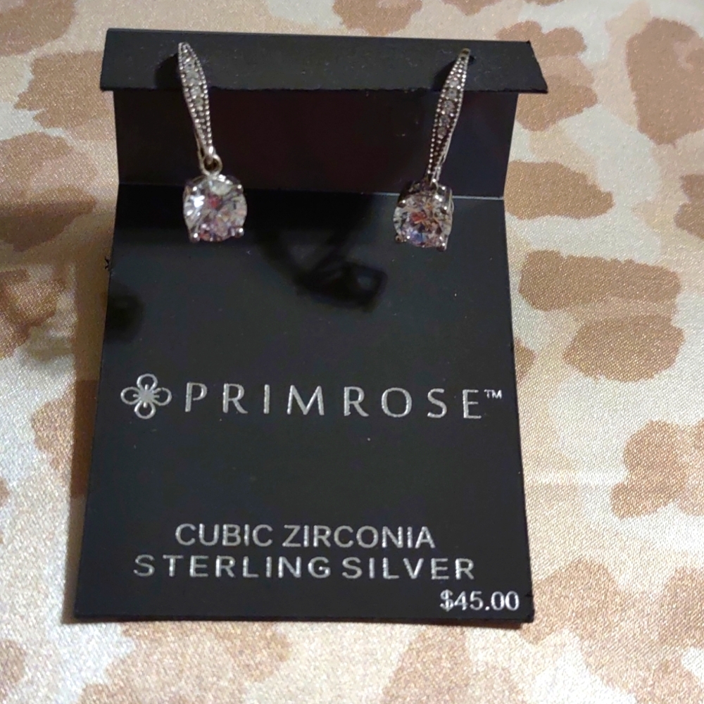 NWT Primrose cubic Zirconia sterling silver earrings